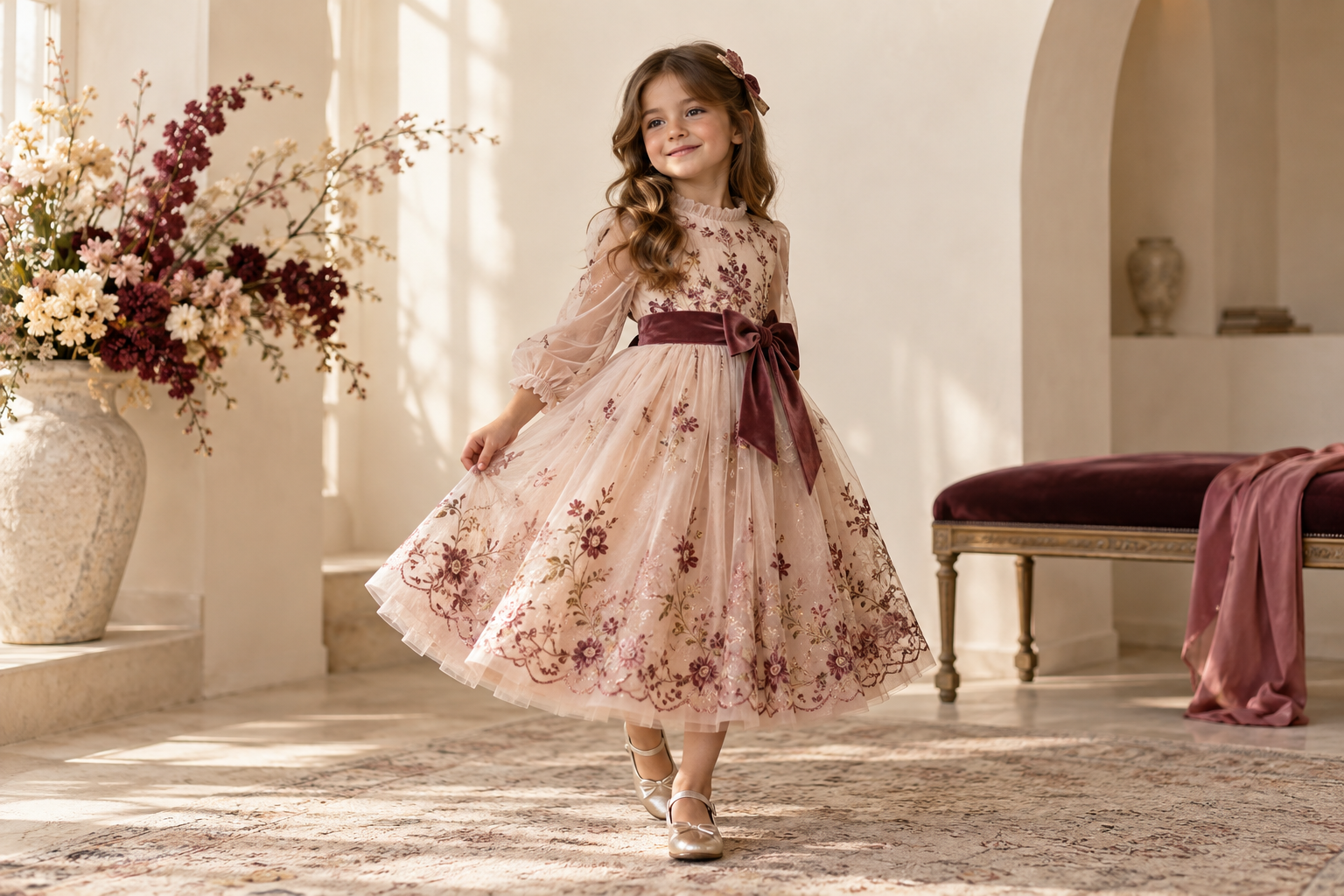 Girl wearing an elegant KAYA occasion dress
